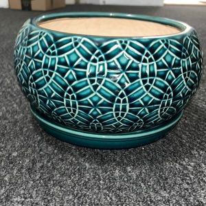 Beautiful Turquoise Ceramic Flower Pot